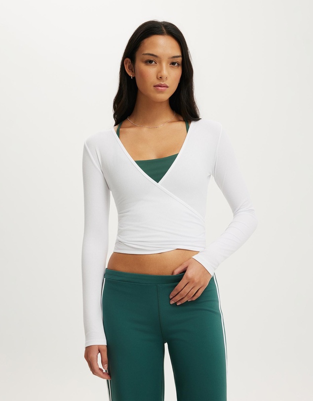 Cotton On Body Active - Active Rib Cross Front Long Sleeve