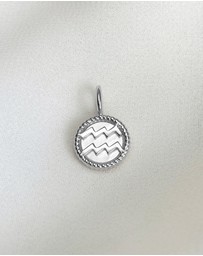 Wanderlust + Co - Aquarius Zodiac Mother of Pearl 925 Sterling Silver Pendant