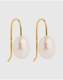 Najo - Isla Yellow Gold Pearl (White) Earring