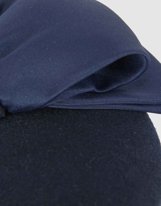 Max Alexander - Felt Navy Winter Pillbox Fascinator with Bow