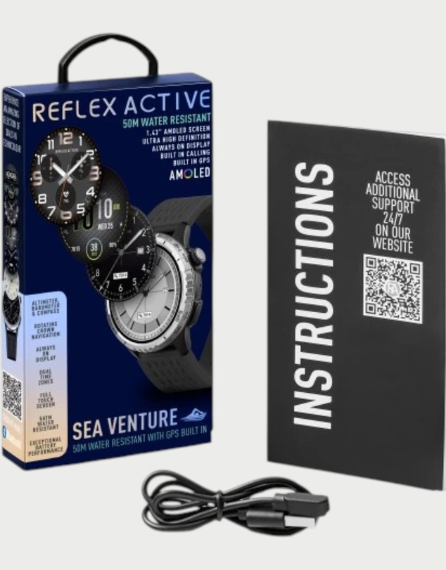 Reflex Active - Reflex Active SeaVenture 5ATM Black Strap Watch