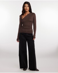 Dazie - Love More Asymmetric Long Sleeve T-Shirt