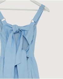 Revibe - Repaired AERE Raina Tie Back Linen Midi Dress - AU 6
