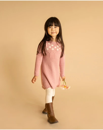 Bebe by Minihaha - Winnie Hand Emb.Organic Dress 3-7 Yrs
