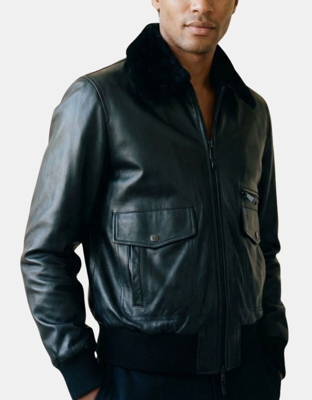 Henry Bucks - McKinnon Franco Nero Lambskin Aviator Bomber Jacket