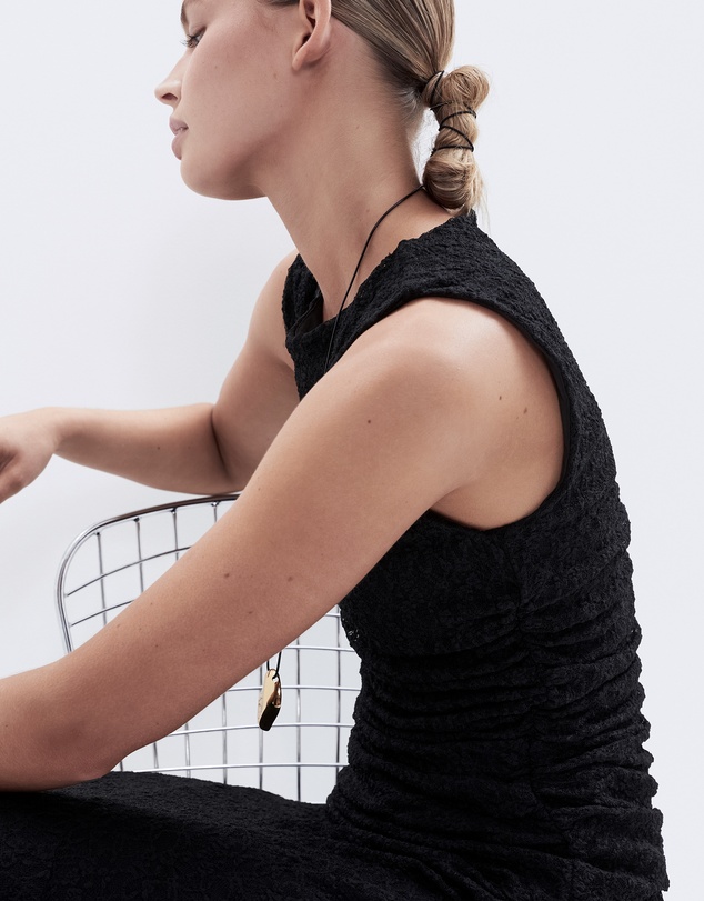 UNISON - Sleeveless Lace Ruched Top