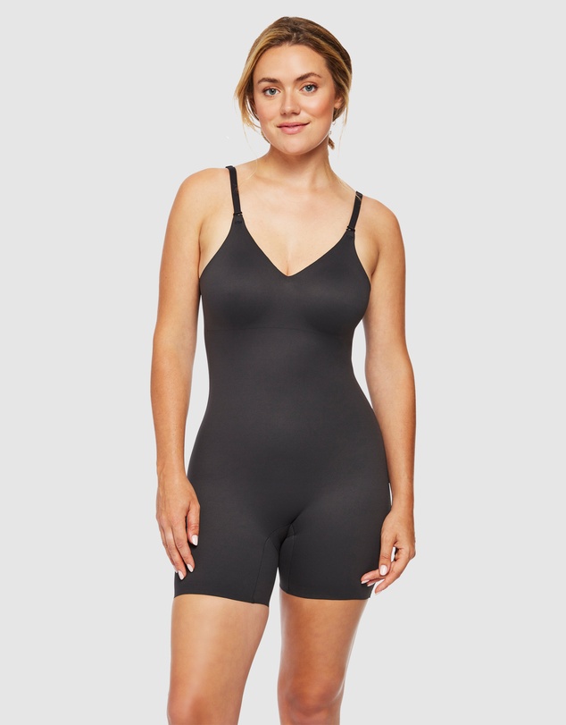 Cupid Fine Shapewear - Dress Rehearsal Mid-Thigh Low Back Shapewear Bodysuit