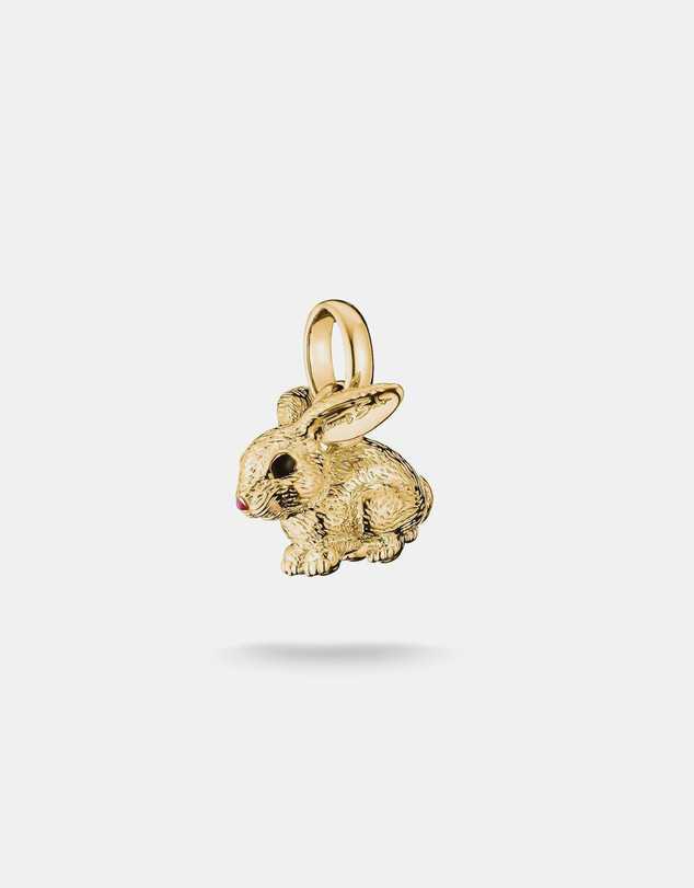 THOMAS SABO - Gold-Plated Rabbit Charm with Enamel