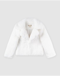 Designer Kidz - Charlotte Faux Fur Collared Jacket