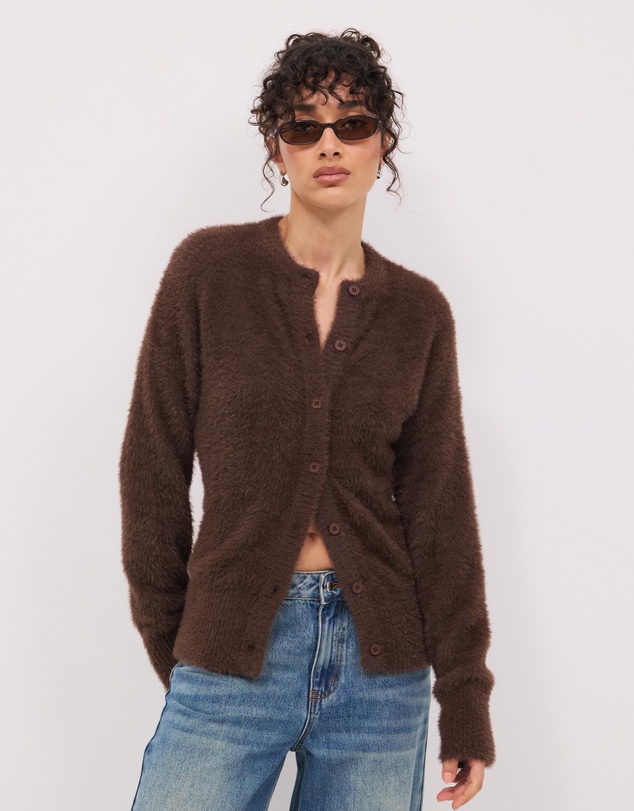 Calli - Rae Fluffy Knit Cardigan