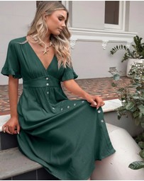 Esther & Co - Korbela Dress - Deep Green
