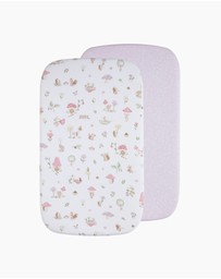 Living Textiles - 2 Pack Organic Bassinet Fitted Sheet - Whimsical Wonderland