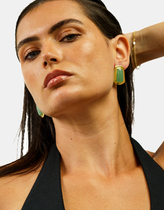 Sonne Jewellery - Aria Green Aventurine Earrings