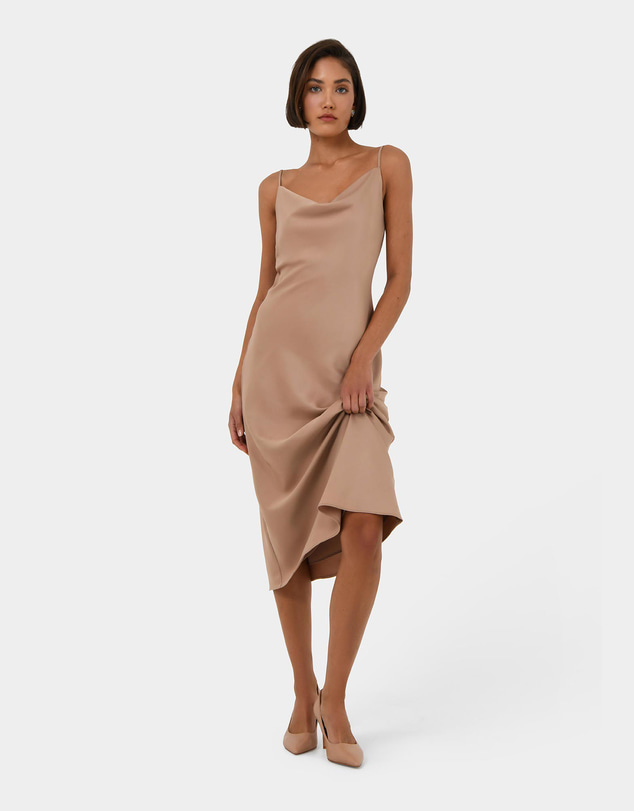 Forcast - Joy Satin Cowl Neck Dress