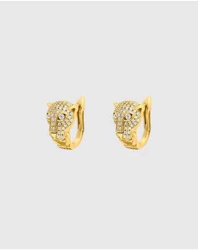Nialaya Jewellery - Women's Panther Huggie Earrings
