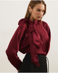 Atmos&Here - Caliah Satin Scarf Top