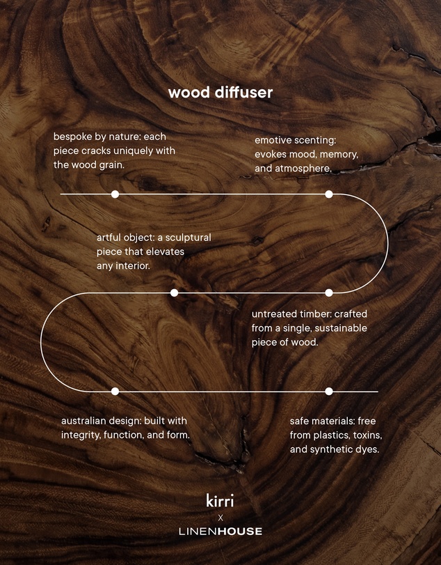 Kirri x Linen House - Wood Diffuser + Ceramic Plate