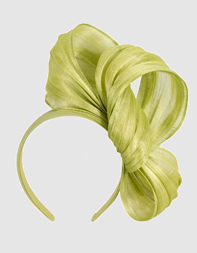 Fillies Collection - Bespoke Lime Bow Racing Fascinator