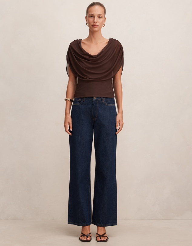 Forever New - Olivia Draped Mesh Cape Top