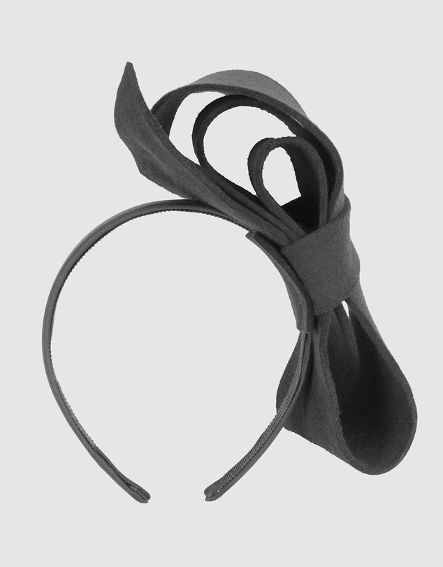 Max Alexander - Felt Black Bow Fascinator