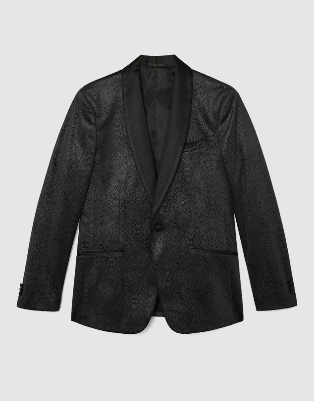 Politix - Embossed Paisley Black Tie Tuxedo