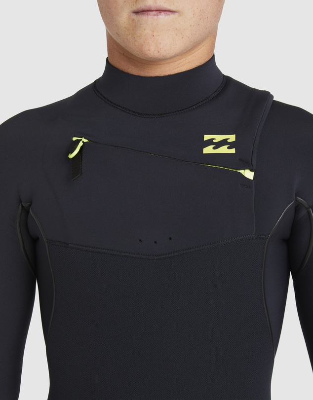 Billabong Kids - Boys 6 to 16 3/2mm Furnace Natural Chest Zip Steamer Wetsuit
