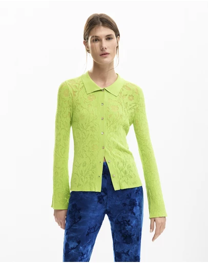 Desigual - T-shirt with embroidered flowers