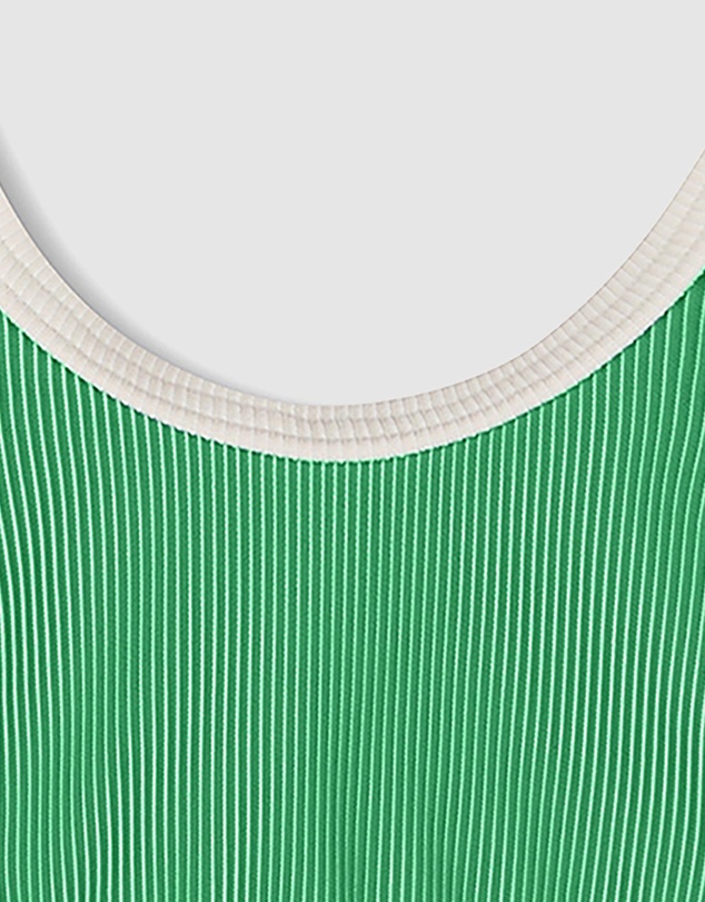 Zulu & Zephyr Mini - Mini Stripe Rib Scoop Bikini Top - Kids