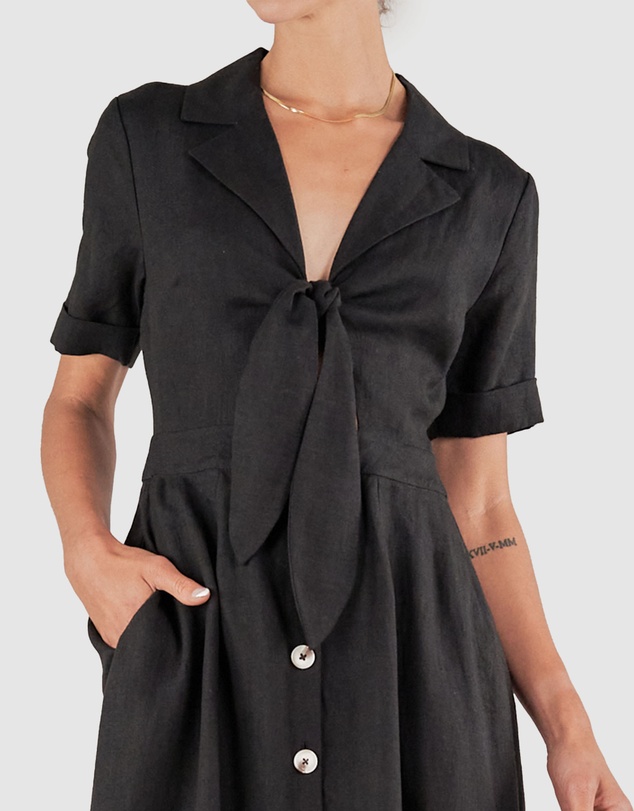Amelius - Ines Linen Tie Front Dress