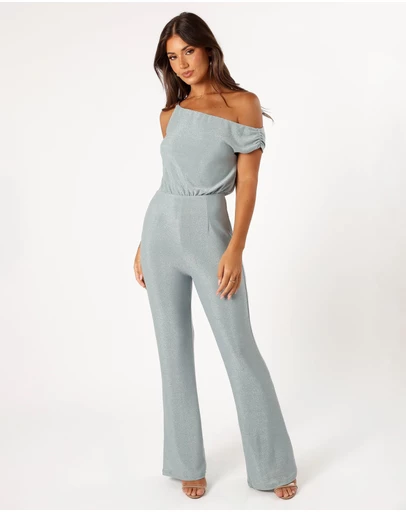 Petal & Pup - Heather One Shoulder Jumpsuit - Sage