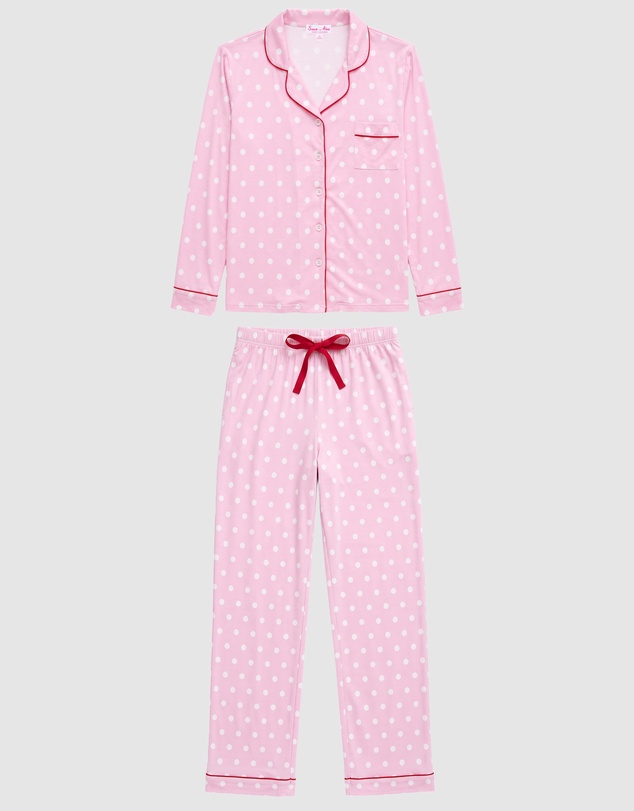 Sant And Abel - Women's Spotty Pink Bamboo Long PJ Set
