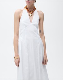 M.N.G - Valenti Halter Neck Cotton Midi-Dress