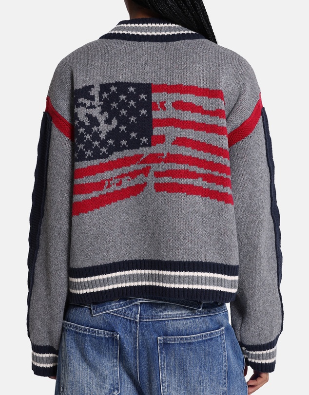 Jaded London - Knitted Bomber With Cable Knit Sleeves