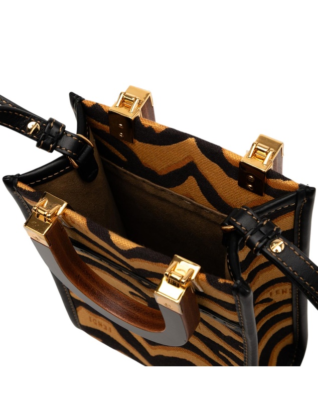 Pre-Loved by Azura Reborn - Pre-Loved Mini Embroidered Canvas Tiger Print Sunshine Shopper Tote