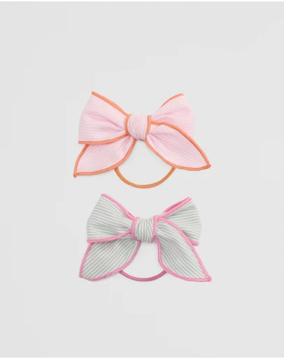 Country Road - Bow Hair Tie Pack Of 2