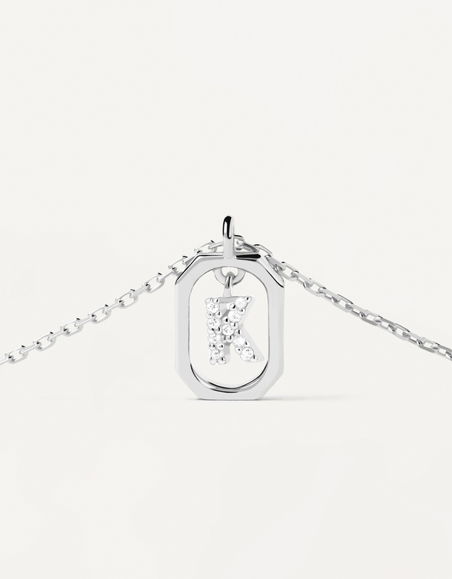PDPAOLA - Mini Letter K Silver Necklace