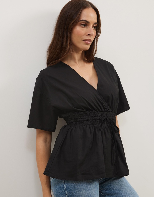 Atmos&Here - Elis Cotton Gathered Waist Top