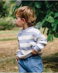 Kynd Baby - Knit Stripe Jumper in Sky Blue Stripe