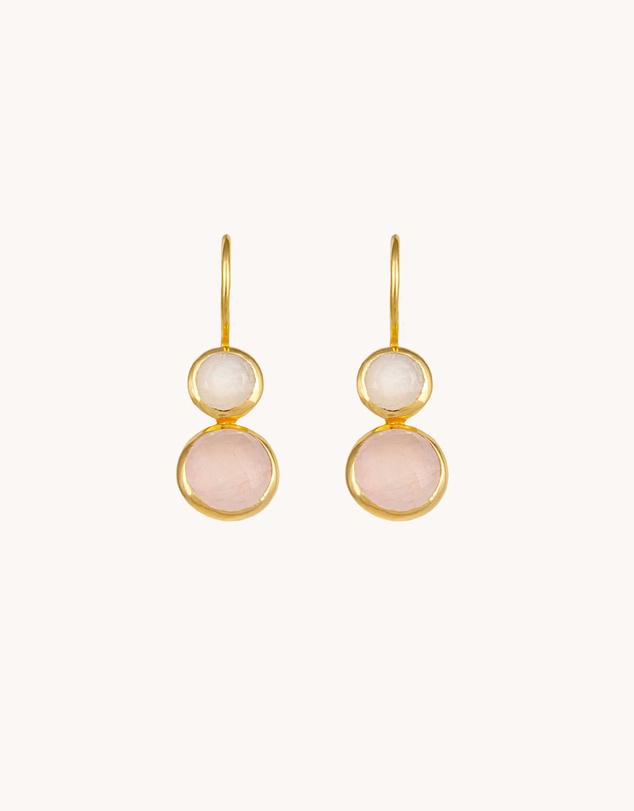 Bianc - Posy Earrings Rose Quartz