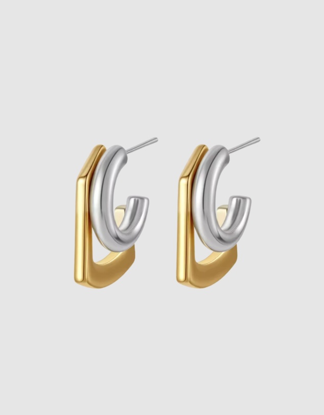 Chuchka - Elodie Mixed Metal Hoops