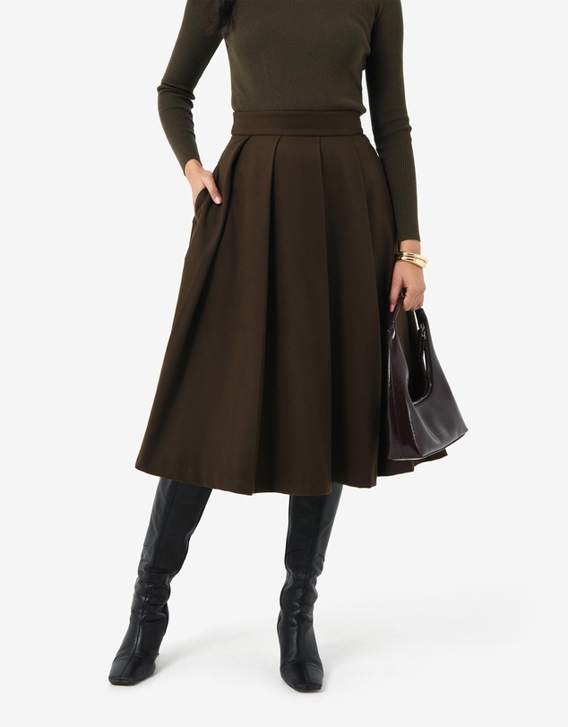 Forcast - Ryan Pleated Midi Skirt