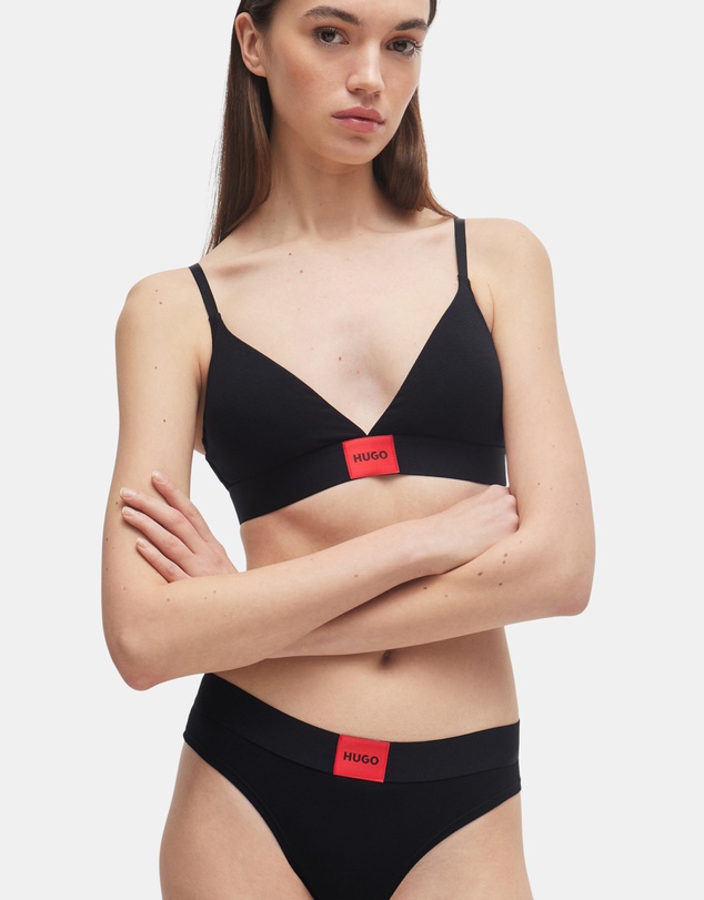 HUGO - Stretch-cotton regular-rise briefs with logo label