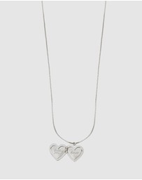 Wanderlust + Co - Heart Silver Locket Necklace