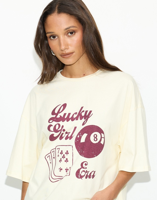 Dazie - Lucky Girl Era Oversized Graphic Tee