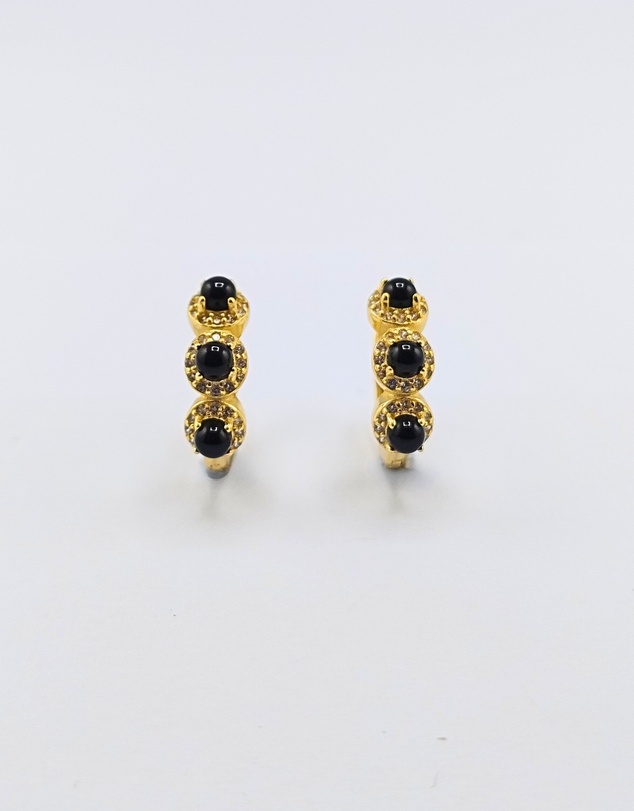 Izoa - Leni Crystal Huggie Earrings