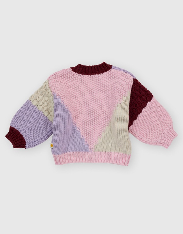 Goldie + Ace - Colour Block Knit Cardigan - Babies-Kids