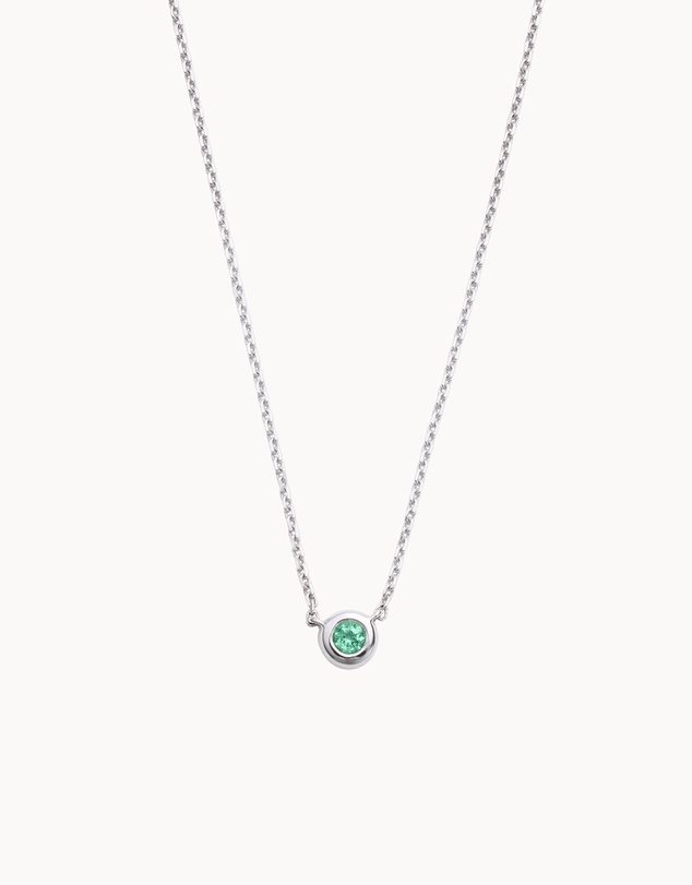 Kirstin Ash - Petite Birthstone Necklace May Emerald