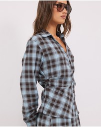 Calli - Lucy Check Pin Tuck Shirt