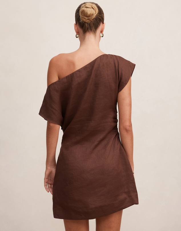 Forever New - Danielle Asymmetrical Linen Mini Dress