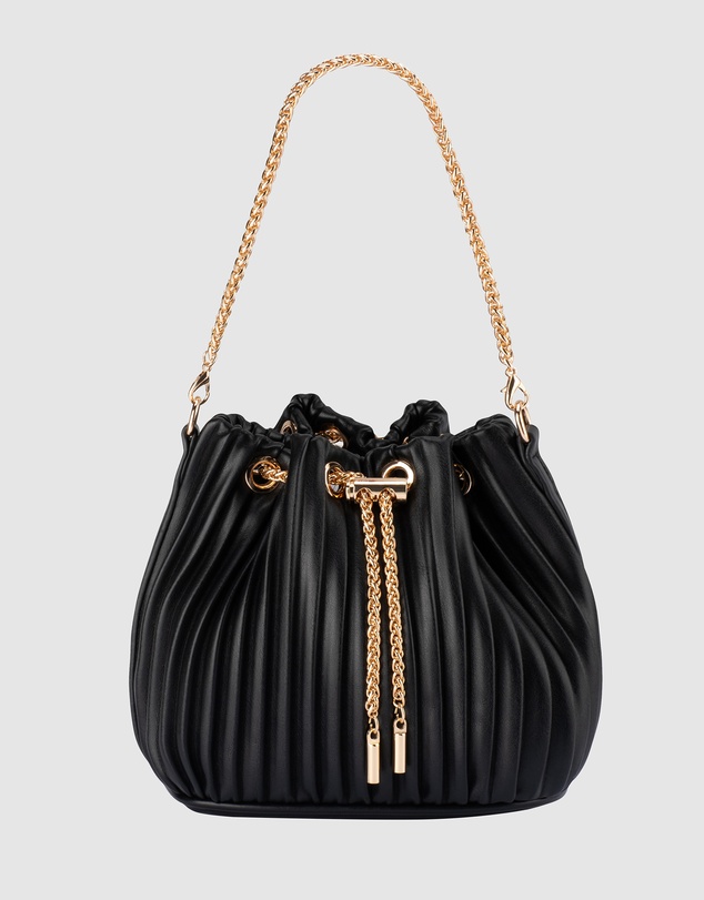 Olga Berg - Remi Pleated Drawstring Bag